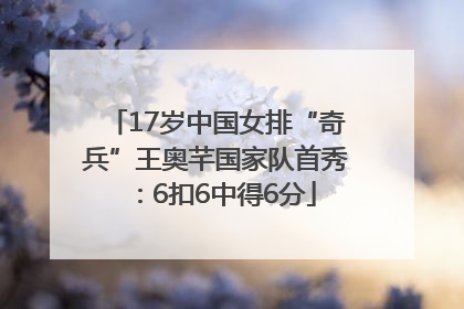 17岁中国女排“奇兵”王奥芊国家队首秀：6扣6中得6分