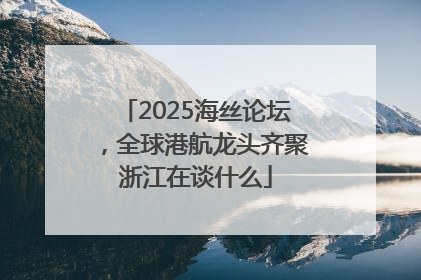 2025海丝论坛，全球港航龙头齐聚浙江在谈什么