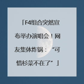 F4组合突然宣布举办演唱会！网友集体炸锅：“可惜杉菜不在了”